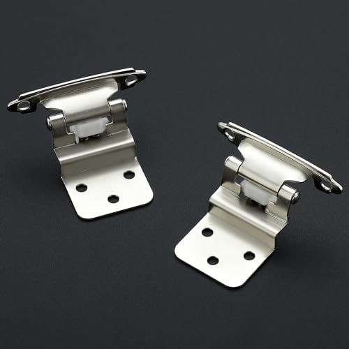 50 Pack 25 Pair Brushed Nickel Cabinet Hinges, 3/8" Inset Kitchen Hinges - color: Satin Nickel, size: 3/8" Inset
