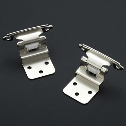 50 Pack 25 Pair Brushed Nickel Cabinet Hinges, 3/8" Inset Kitchen Hinges - color: Satin Nickel, size: 3/8" Inset