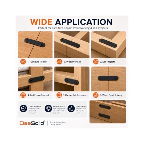 Flat Mending Plates, 24 Pack Straight Brace Brackets with Screws