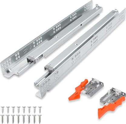 Undermount Drawer Slides 12 Inch, Soft-Close, for 1/2 and 5/8 Inch Drawer Panels, 1 Pair, Concealed Bottom Mount, 75 lb Capacity, 3D Adjustable, Cold-Rolled Steel - color: SOFT-CLOSE, size: 12 Inch