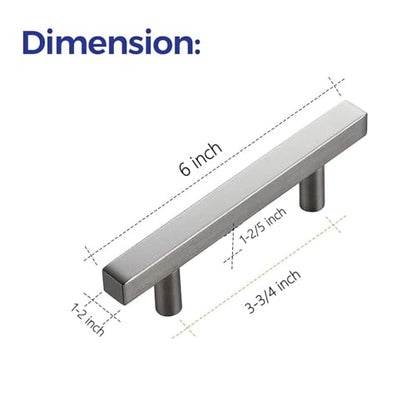 Ravinte Brushed Nickel Cabinet Hardware Square Pulls, 3.75 Inch, 10 Pack - color: Brushed Nickel