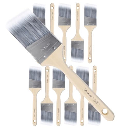 Wesquer 2.5 Inch Angled Paint Brushes 12 Pack Bulk Professional Stain Wood - size: 2.5inch (12 pack)