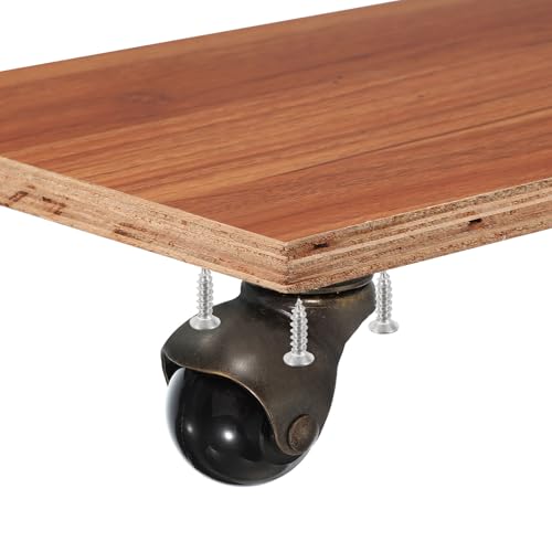 PATIKIL 1.5 Inch Ball Caster Wheels Set of 4, 360° Rotating Swivel Top Plate Wheels 298 lbs Total Capacity Caster with M4 Screws for Furniture Table Cabinet Bronze - color: Bronze, size: 1.5 Inch