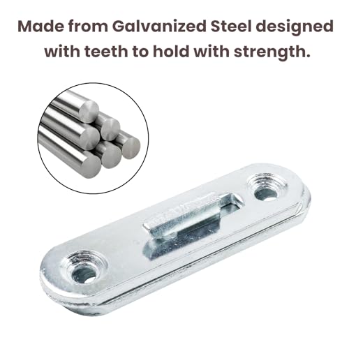 Antrader 3-Inch Bed Rail Fasteners,Wood Bed Rail Connecting Fittings Zinc Round Bed Hook Set of 4 (Pack of 2) - size: 2.95 Inch Long (Pack of 2)