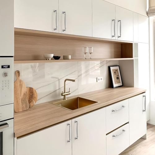 10 Pack Brushed Satin Nickel Cabinet Pulls 5 Inch(128mm) Kitchen Cabinet Handles Cabinet Hardware for Drawer Pulls - color: Brushed Satin Nickel, size: 5" Hole Center