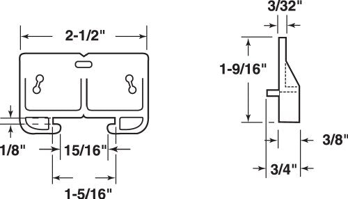 Prime-Line Products R 7154 Drawer Guide Metal Track, Yellow