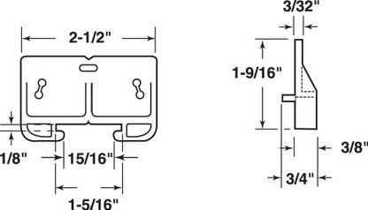 Prime-Line Products R 7154 Drawer Guide Metal Track, Yellow