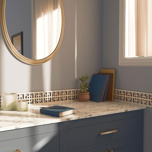 46 3/8"W x 4"H x 3/8"T Cambridge Fretwork Moulding, Birch - color: Birch, size: 4-in. H x 0.375-in. T