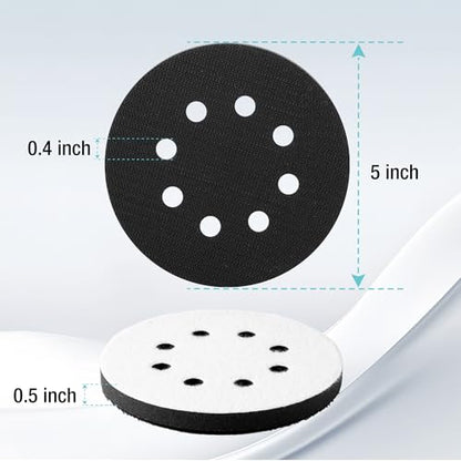 WORKPRO 5 Inch Orbital Sander Interface Pads and Sanding Discs - style: 3 Pads + 3 Sandpapers