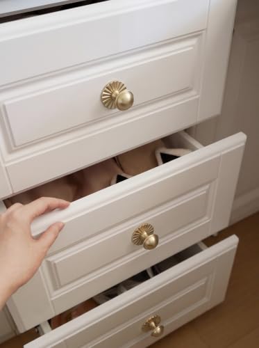 6Pack Champagne Bronze Cabinet Knobs with Backplate Drawer knobs - color: Champagne Bronze, style: Daisy