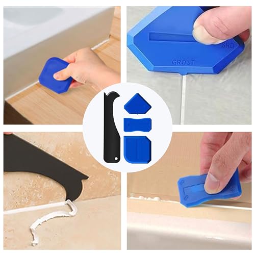 3-in-1 Silicone Caulking Tool Kit, Sealant Finishing & Scraper