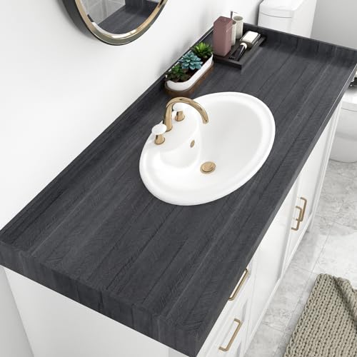 WESTICK Wooden Peel and Stick Countertops Waterproof Wood Contact Paper Self Adhesive Black Wood Peel and Stick Wallpaper Wooden Grian Vinyl Wrap for Tables Counter Top Kitchen Cabinets 15.8" x 78" - size: 15.8" x 78"