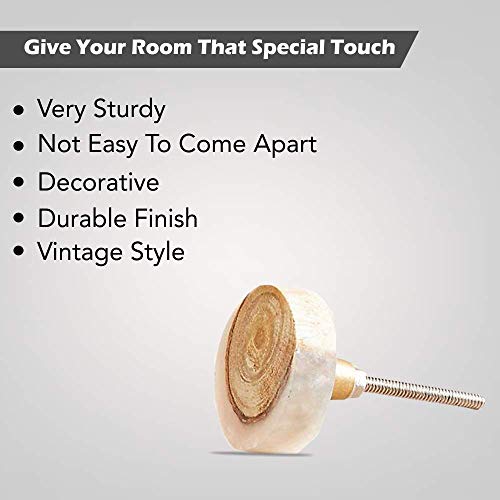 Perilla Home Set of 6 Wooden Knobs for Cabinet & Drawers Decorative Knobs for Home Kitchen Cabinet Hardware Cupboard Glass Door Dresser Wardrobe and Drawer Pulls (Style 1) - style: Wooden