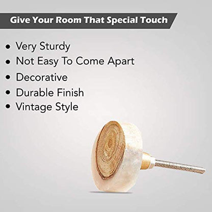 Perilla Home Set of 6 Wooden Knobs for Cabinet & Drawers Decorative Knobs for Home Kitchen Cabinet Hardware Cupboard Glass Door Dresser Wardrobe and Drawer Pulls (Style 1) - style: Wooden