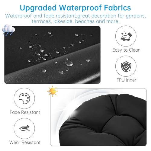 Adirondack Chair Cushion Waterproof Outdoor Rocking Chair Pads - color: Black