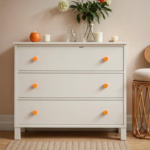 Ravinte Cabinet Knobs, 10 Pack Orange Dresser Drawer Pulls, 1-1/5 Inch - color: Orange