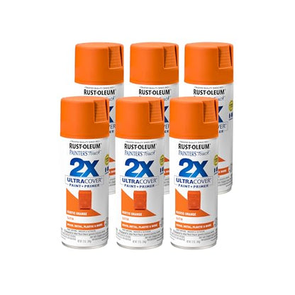 Rust-Oleum Painter's Touch 2X Ultra Cover Spray Paint, Satin Rustic Orange