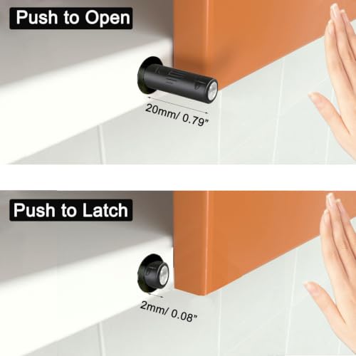 2.87" Push to Open Cabinet Hardware 10 Pack Push Latch & Lock - color: Black, size: 2.87in - 10 Pack