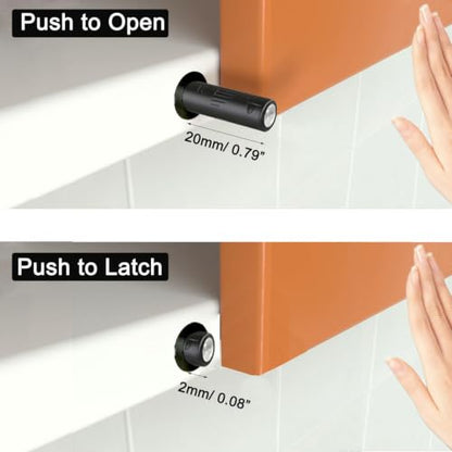 2.87" Push to Open Cabinet Hardware 10 Pack Push Latch & Lock - color: Black, size: 2.87in - 10 Pack