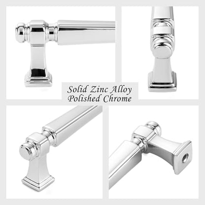 3 Inch Polished Chrome Cabinet Pulls 10 Pack French Style P2501 - color: Polished Chrome, size: 3 Inch Hole Centers