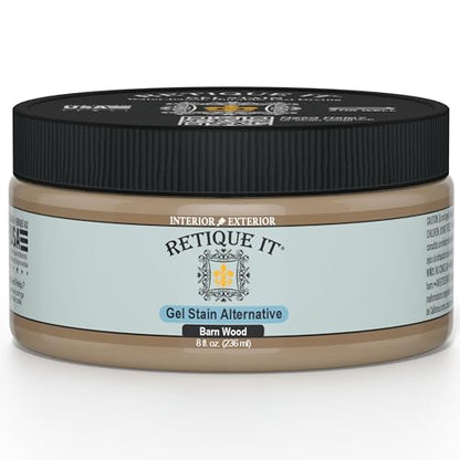 Retique It Wood'n Stain - Liquid Wood Gel Stain Interior/Exterior (08 oz (Half-Pint), 45 Barn Wood)