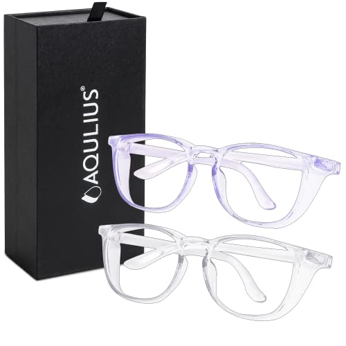 Aqulius Safety Glasses for Women & Men - 2 Pack - Scratch-Resistant Protective Eyewear, Shooting Glasses, Safety Goggles - color: Blue & Clear