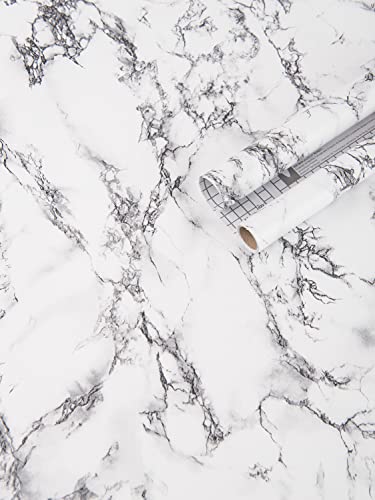 Art3d 15.8" x 120" (Pack of 1) Wall Panel Marble, Black/White - color: White, size: 15.8" x 120"