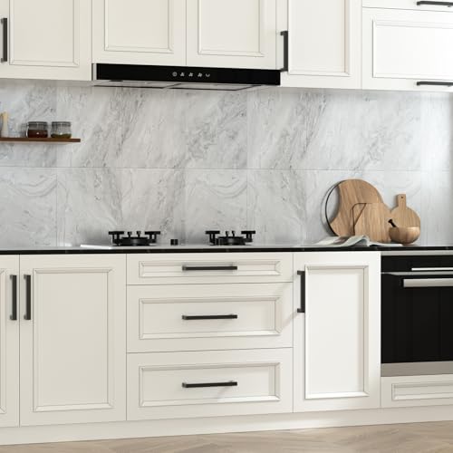 Goldenwarm 30 Pack 5“ Black Kitchen Cabinet Handles Drawer Pulls - color: Black, size: 5in Hole Centers