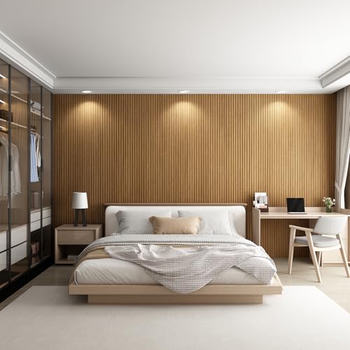 Slat Wall Panel 8-Pack, 108’’x6.3’’, Oak - size: 108’’x6.3’’-Oak