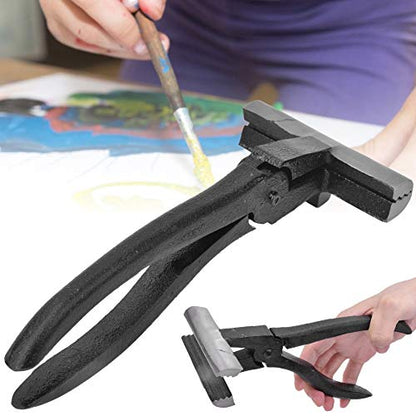 Oil Painting Stretching Pliers, Cast Iron Extra Wide Pliers, Black Handle Hand Tool Stretcher Bars Artist Framing Tool