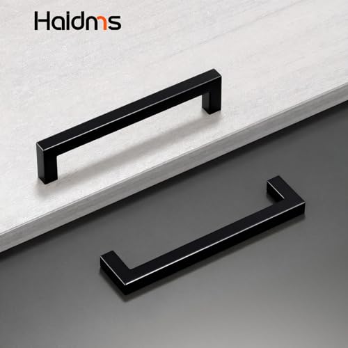 Haidms Black Cabinet Handles 6-1/4 Inch Matte Black Cabinet Handles 30 Pack - color: Black, size: 6-1/4 Inch Hole Center
