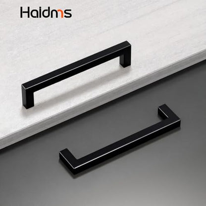 Haidms Black Cabinet Handles 6-1/4 Inch Matte Black Cabinet Handles 30 Pack - color: Black, size: 6-1/4 Inch Hole Center