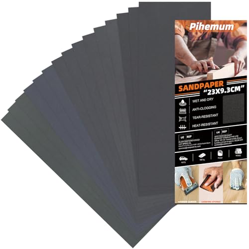 15 PCS Wet Dry Sandpaper 1000-5000 Grit Sheets for Polishing & Finishing - color: 1000-5000G, size: 9x3.6 Inch