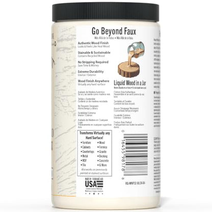 Retique It Wood'n Primer - Paint it then stain it - Stainable Wood Fiber Paint (Bleached Wood, Large) - color: Bleached Wood, size: 32 Fl Oz (Pack of 1)