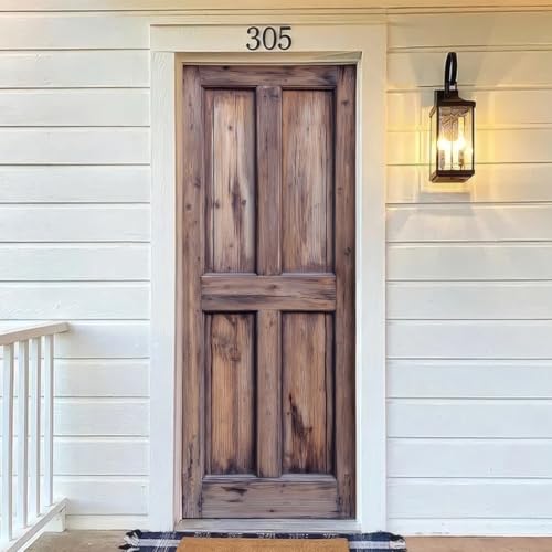 arricraft 2 Sheets Self-Adhesive Door Sticker, 31.5x78.7inch Dilapidated Wooden Doors Pattern Door Murals Stickers PVC Removable Wallpaper Decoration for Bedrooms Living Room - style: Dilapidated Wooden Door