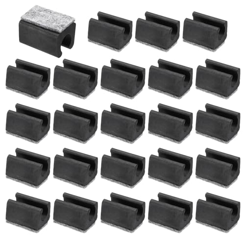 PATIKIL 12mm Rectangle Chair Leg Cover with Felt Pad, 24Pcs, Black Grey - color: Black Grey, size: 12MM
