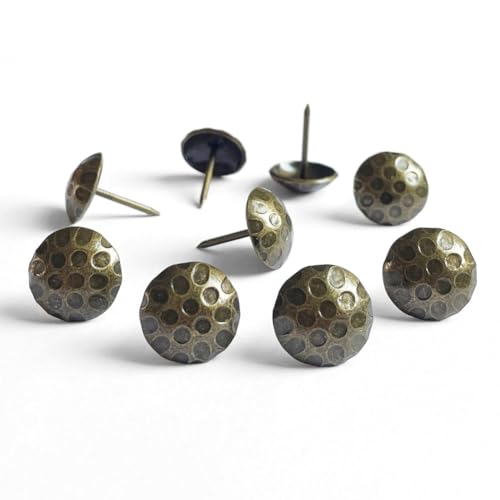 100PCS D19mm Upholstery Tacks Brass,Vintage Furniture Metal Thumb Tacks FW