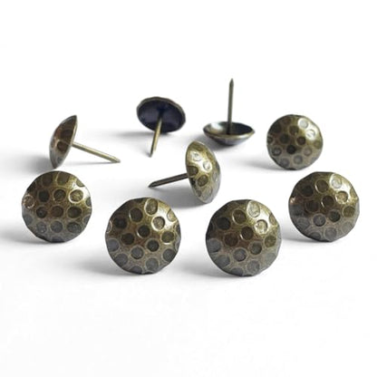 100PCS D19mm Upholstery Tacks Brass,Vintage Furniture Metal Thumb Tacks FW