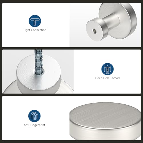 5 Pack Cabinet Knobs Brushed Nickel - Solid Drawer Knobs for Dresser, Modern Round Kitchen Cabinet Hardware - color: Brushed Nickel, size: 5 Pack