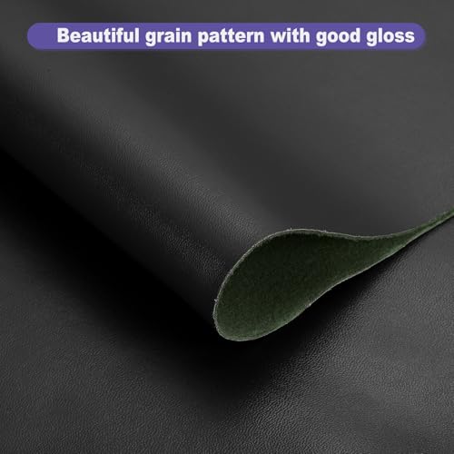 PATIKIL PU Faux Leather Fabric Nappa Grain 1 Yards Length 54"x36"x0.04" Soft Synthetic Leather Material Sheets 1mm Thick for Bags DIY Crafts, Black - color: Black, size: 54"x36"x0.04"