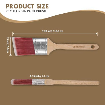 ROLLINGDOG 2 Inch Oval Angled Paint Brush