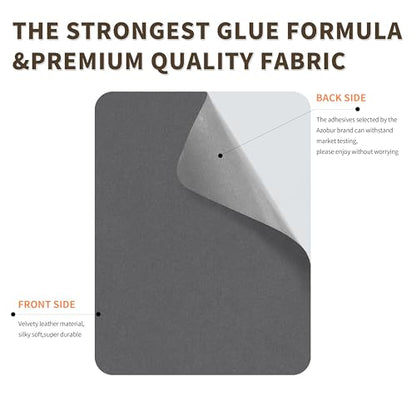 Azobur Sofa Fabric Repair Patch, 6 Piece Microfiber Patches, Self Adhesive Fabric Sofa Patch Repair Fabric, Luxurious Look, Quick Fix Sofa.(Gray) - color: Gray