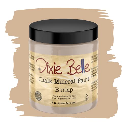 Dixie Belle Paint Company Chalk Mineral Paint - Burlap (8oz) - color: Burlap, size: 8 Fl Oz (Pack of 1)