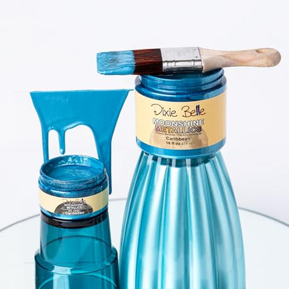 Dixie Belle Paint Company Moonshine Metallics - Caribbean (16oz) - color: Caribbean, style: 16 Fl Oz (Pack of 1)