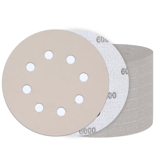 50PCS 5 Inch Sanding Discs 6000 Grit, Wet Dry Hook and Loop Sandpaper - style: 6000Grit