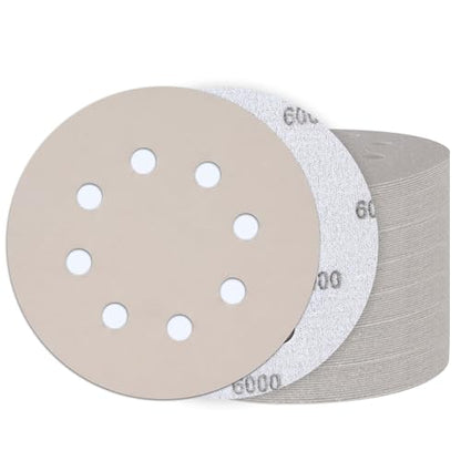 50PCS 5 Inch Sanding Discs 6000 Grit, Wet Dry Hook and Loop Sandpaper - style: 6000Grit