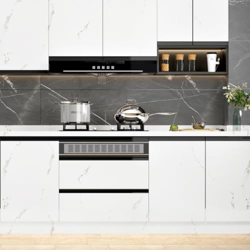 Matte White Marble Contact Paper Peel and Stick Marble Countertop - color: White, size: 15.7" x 78.7"