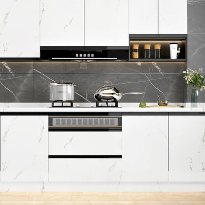 Matte White Marble Contact Paper Peel and Stick Marble Countertop - color: White, size: 15.7" x 78.7"
