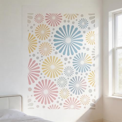 TIAMECH A4 Reusable Geometric Firework Stencil for Painting - style: Geometric Firework