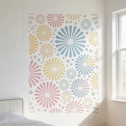 TIAMECH A4 Reusable Geometric Firework Stencil for Painting - style: Geometric Firework